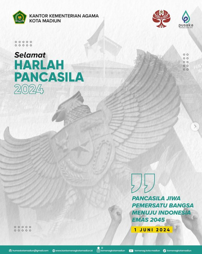 Selamat memperingati Hari Lahir Pancasila Tahun 2024