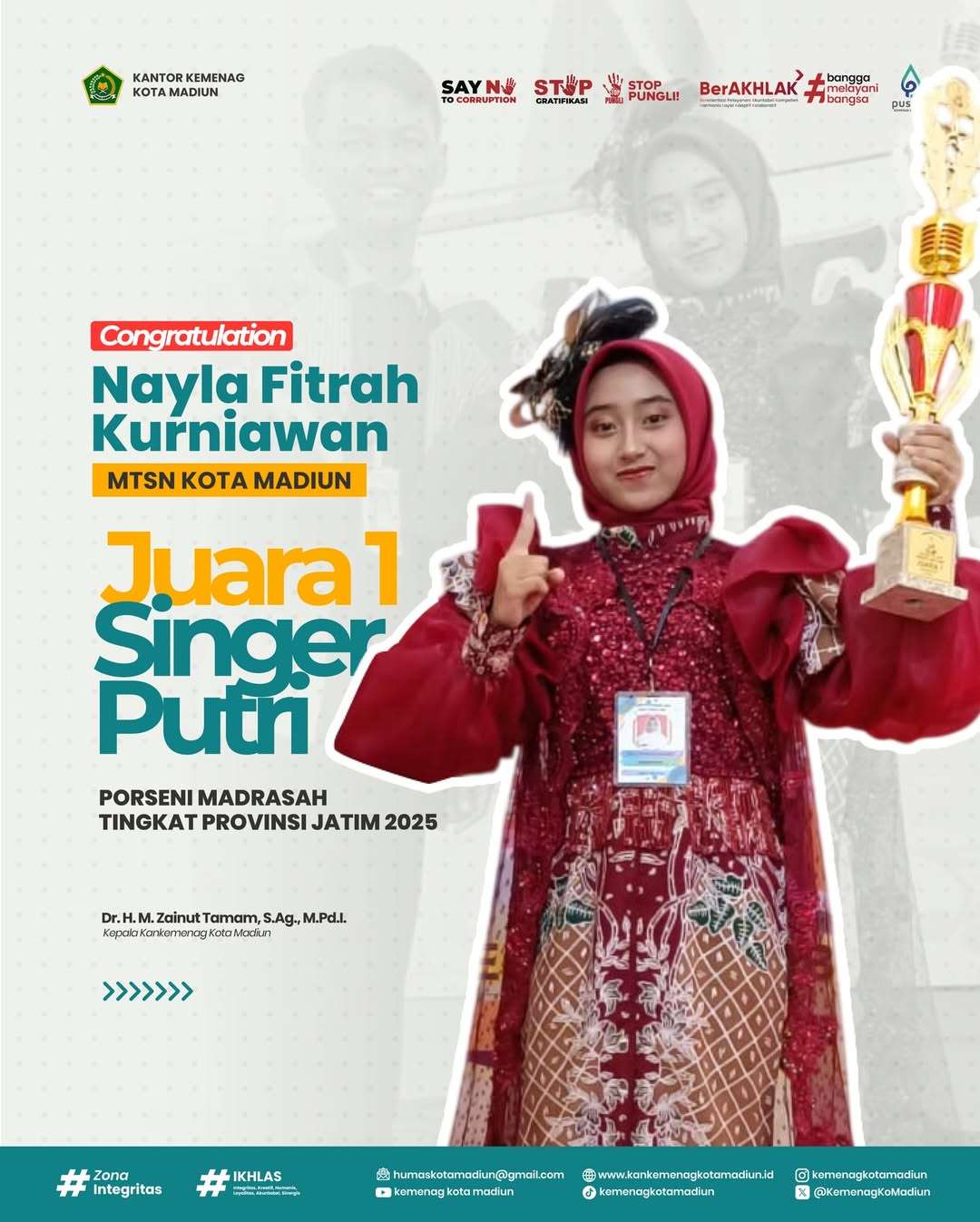 Juara 1 Singer Putri Putri Tingkat MTsN