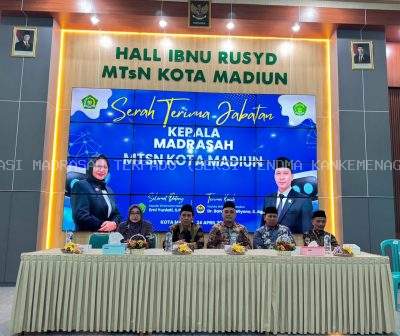 Hadiri Pisah Sambut Kepala MTsN Kota Madiun, Kakankemenag : Tingkatkan Yang Telah Berjalan dan Temukan Sesuatu Yang Baru