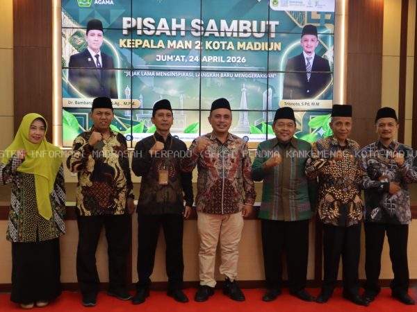 Pisah Sambut Kepala MAN 2 Kota Madiun, Kakankemenag Tegaskan untuk Tingkatkan Kualitas Madrasah